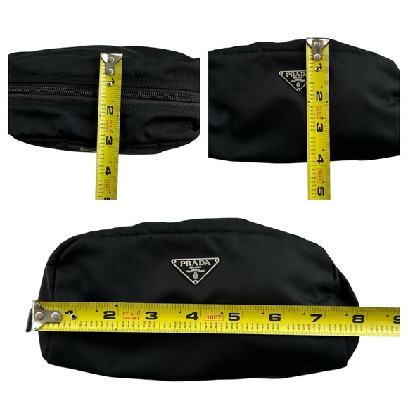 Authentic PRADA Black Nylon Zippered Travel Cosmetic Toiletry Pouch Case - Picture 12 of 12